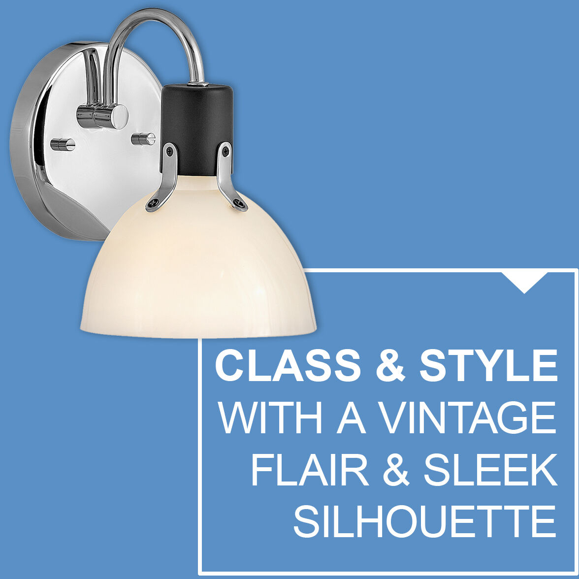 Argo 1 Light 7.25 inch Chrome with Black Vanity Light Wall Light