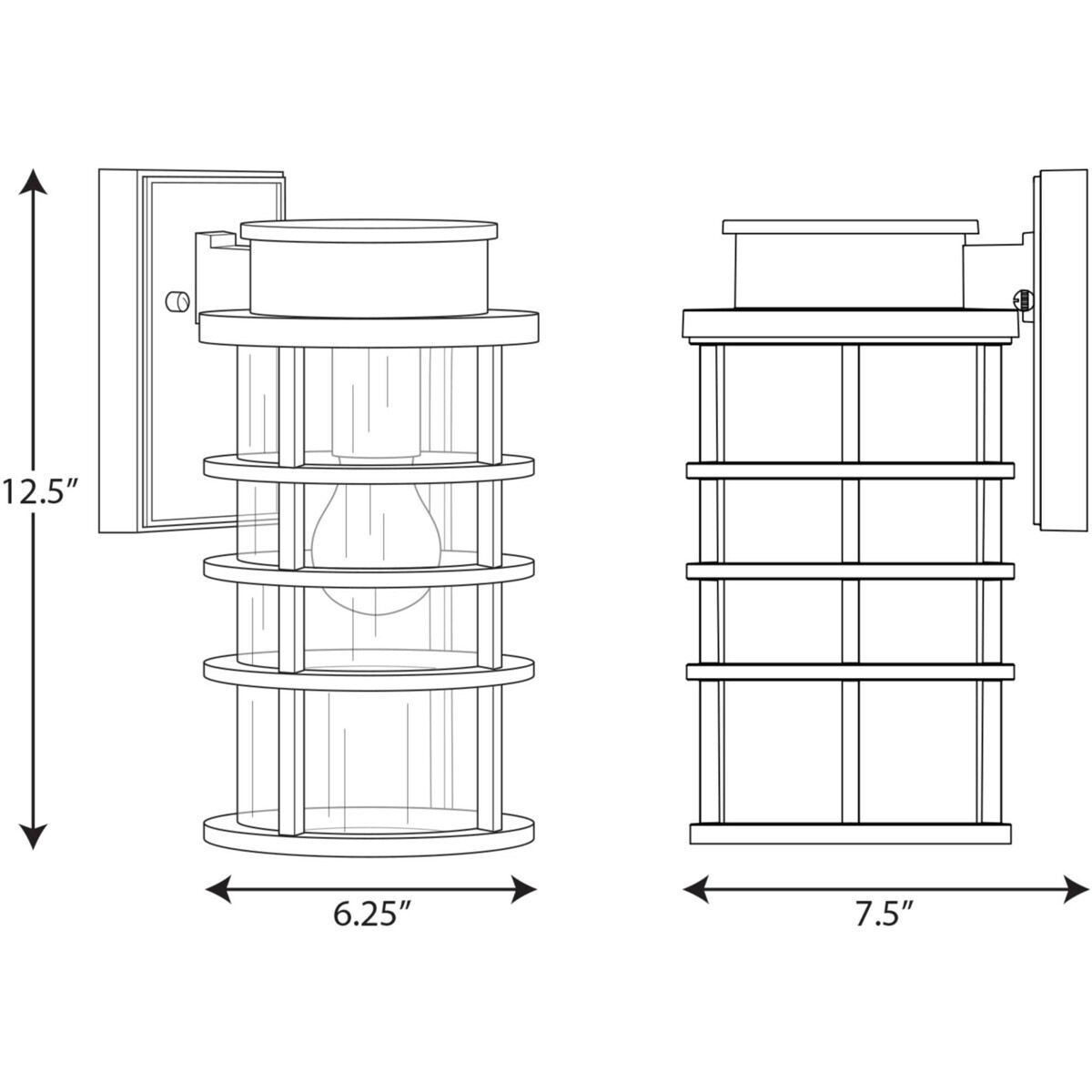 Port Royal 1 Light 13 inch Textured Black Outdoor Wall Lantern, with DURASHIELD, Small