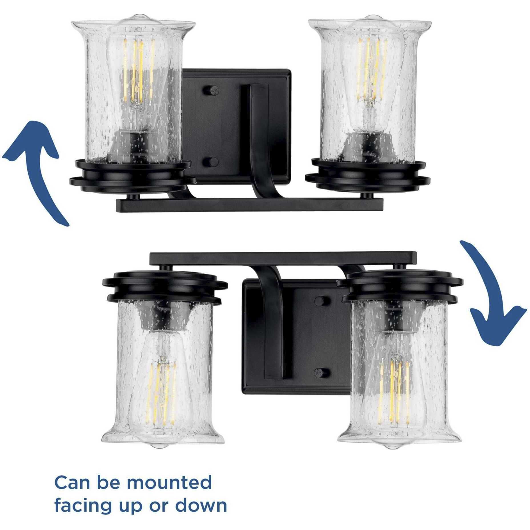 Winslett 2 Light 14 inch Matte Black Bath Vanity Wall Light