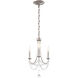 Verdana 3 Light Antique Silver Chandelier Ceiling Light in Optic