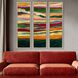 Abstract Collection Modern Antique Silver Leaf Wood With Champagne Wash And Painted Black Edge Framed Art