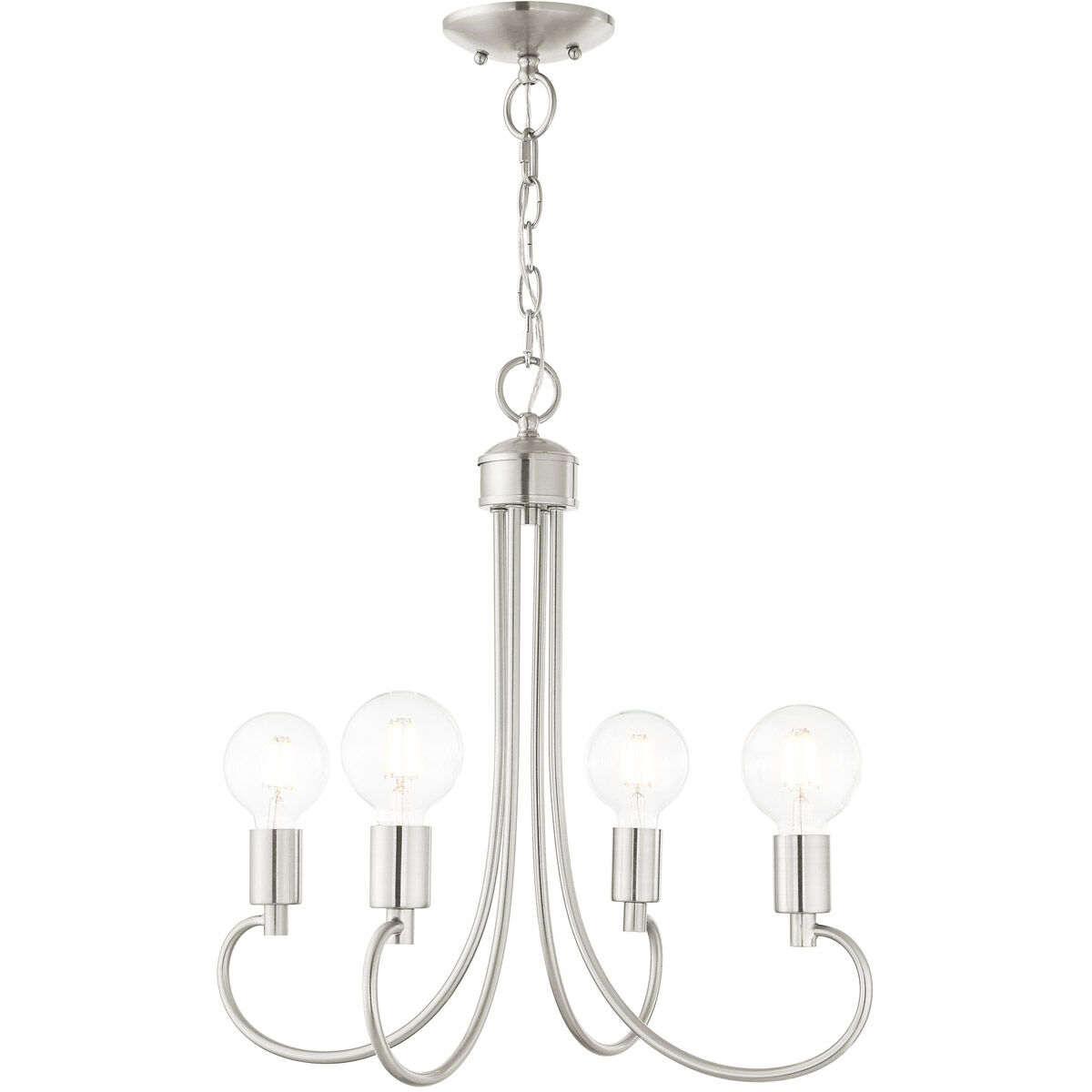 Bari 4 Light 20 inch Brushed Nickel Chandelier Ceiling Light