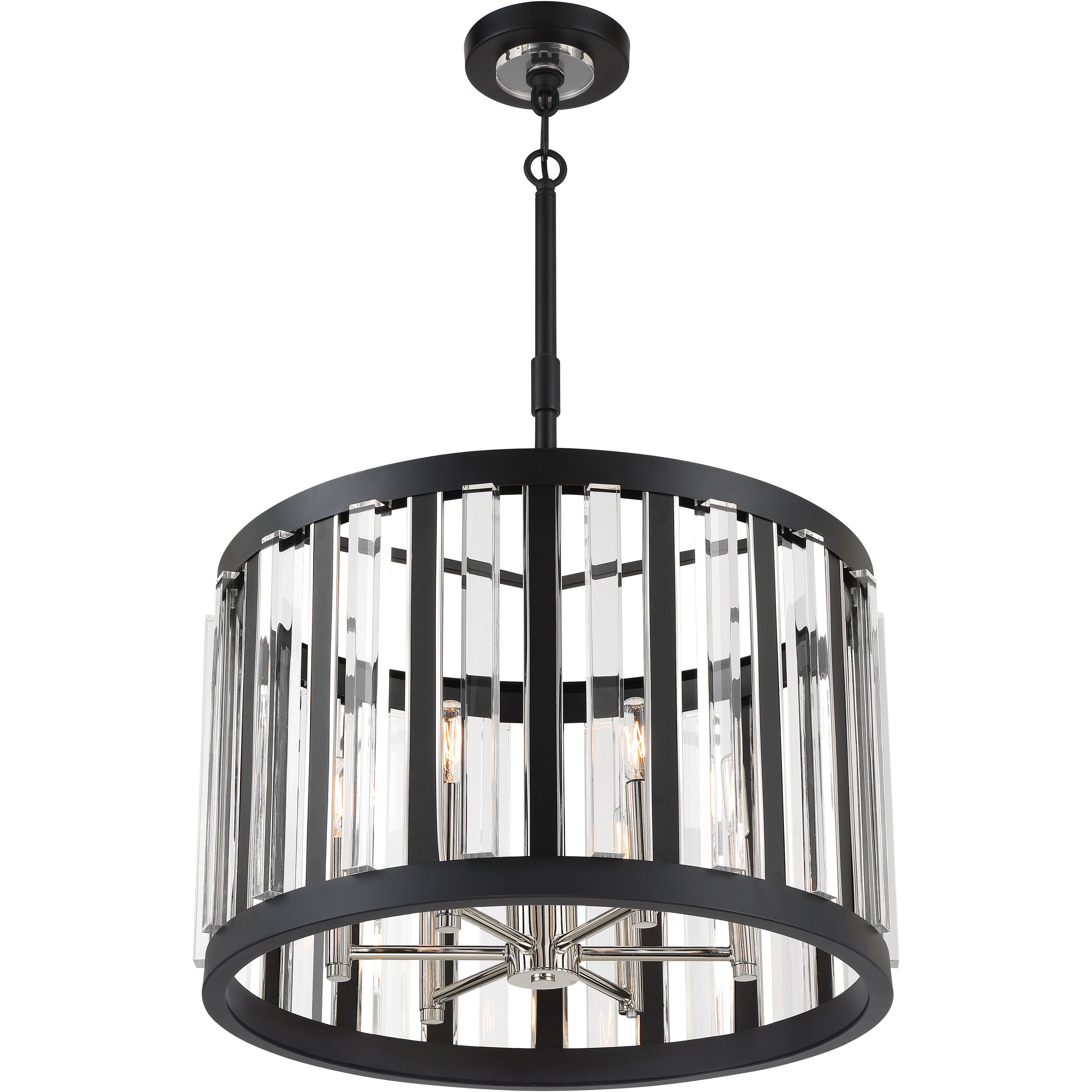Majestic Splendor 6 Light 23 inch Polished Nickel/Sand Coal Chandelier Ceiling Light