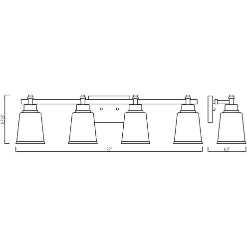 Bohin 4 Light 32 inch Chrome Vanity Wall Light