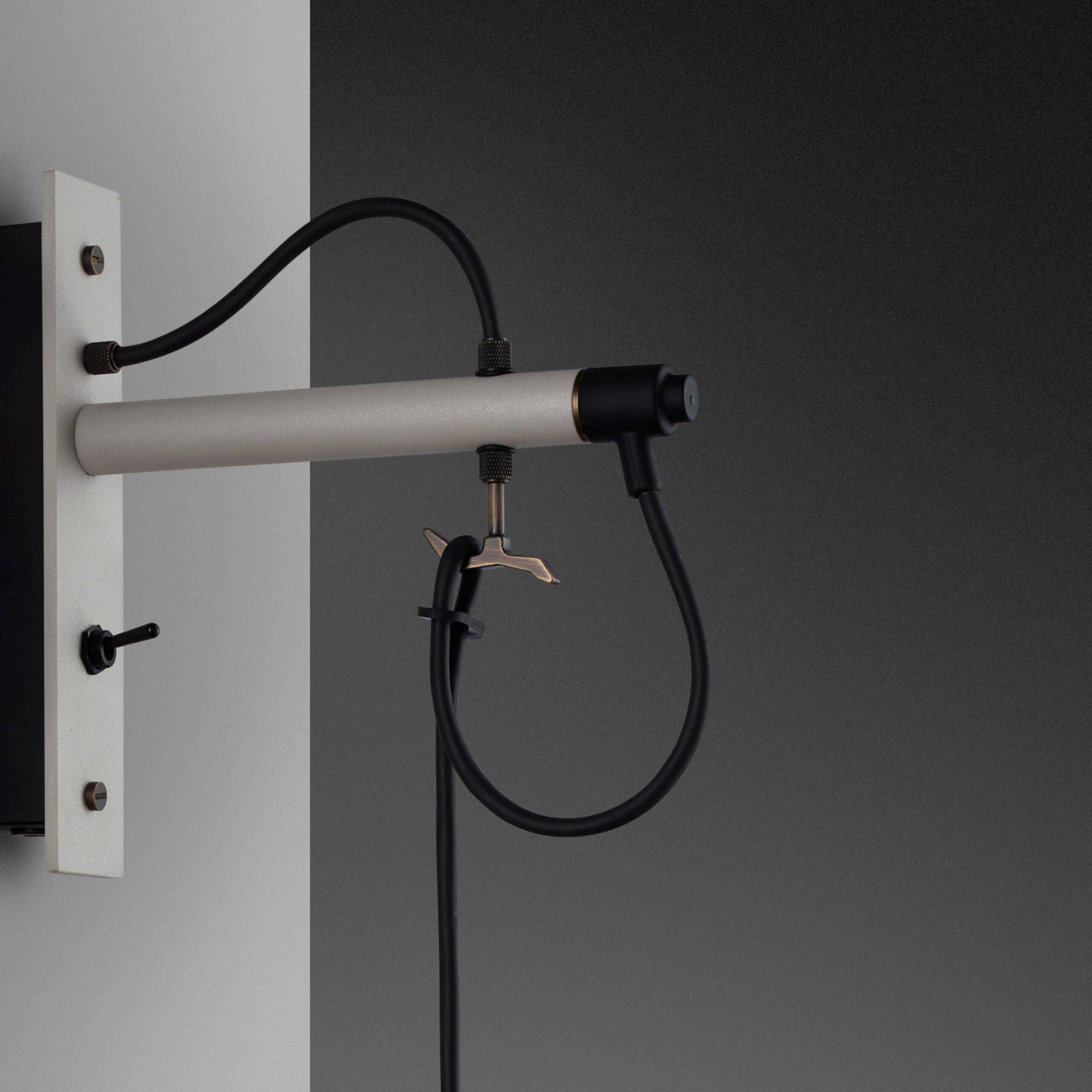 Hooked Wall Light in Stone / Smoked Bronze