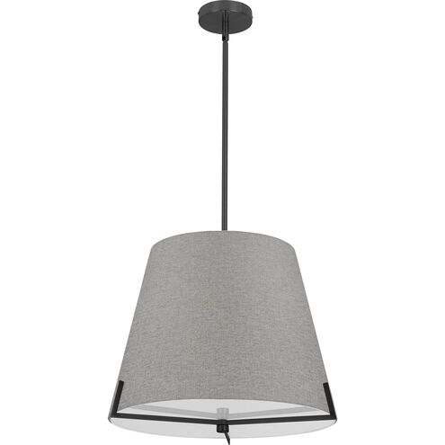 Preston 4 Light 19.25 inch Matte Black with Grey Pendant Ceiling Light