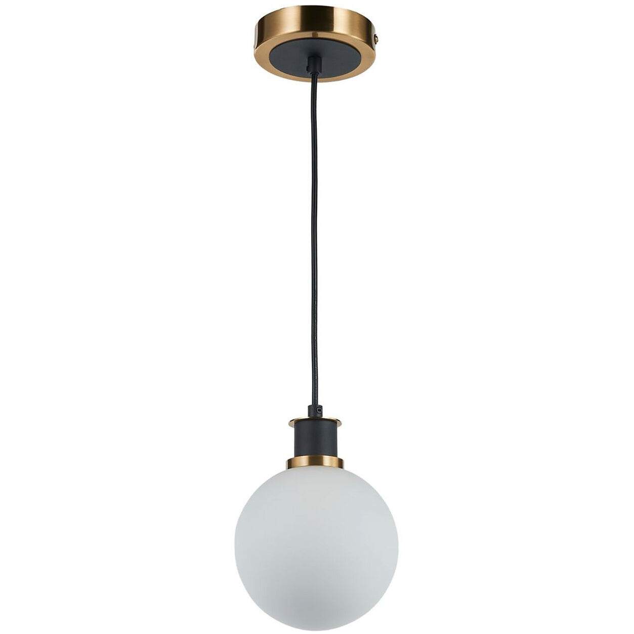 Gem LED 6 inch Black and Brushed Brass Pendant Ceiling Light in White