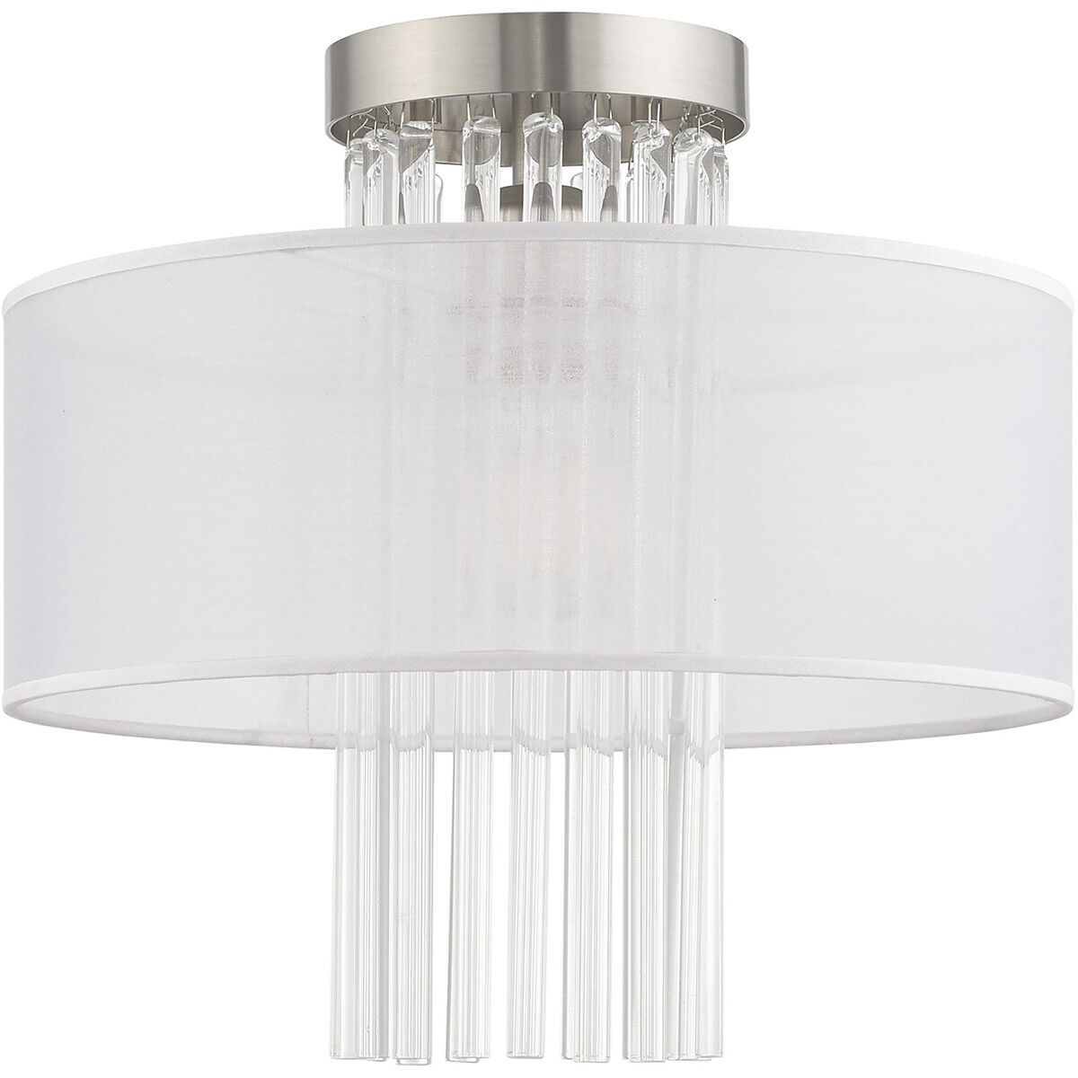 Alexis 1 Light 13 inch Brushed Nickel Semi-Flush Mount Ceiling Light