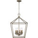 Lacey 6 Light 16 inch Antique Silver Leaf Pendant Ceiling Light