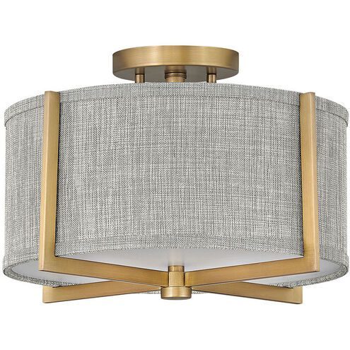Galerie Axis 2 Light 14.5 inch Heritage Brass Indoor Semi-Flush Mount Ceiling Light