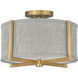 Galerie Axis LED 15 inch Heritage Brass Indoor Semi-Flush Mount Ceiling Light
