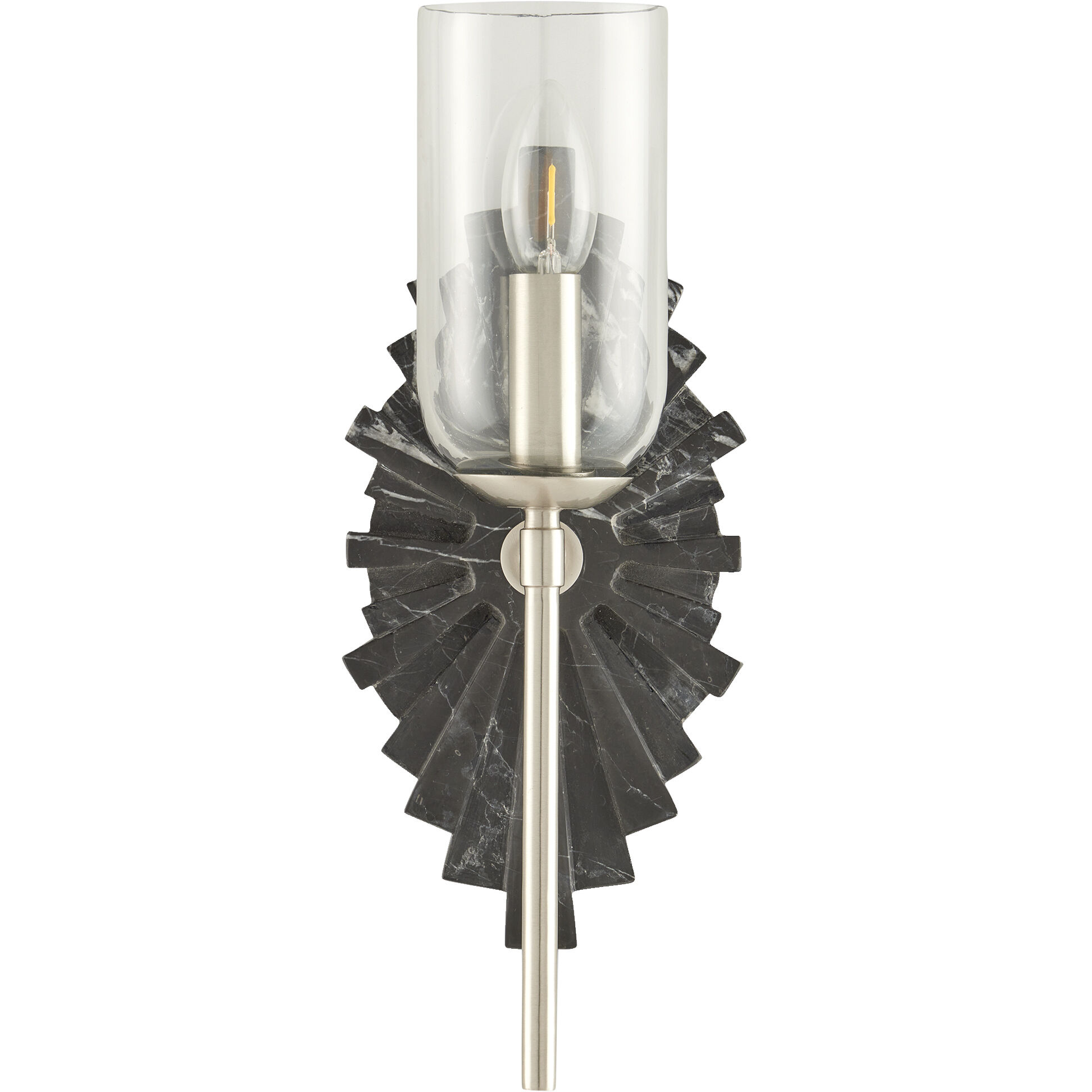 Benthos 1 Light 6 inch Black and Nickel and Clear Bath Sconce Wall Light