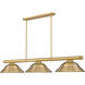 Vanguard 3 Light 58.75 inch Rubbed Brass Billiard Ceiling Light