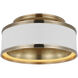 Chapman & Myers Connery LED 14 inch Matte White and Antique-Burnished Brass Flush Mount Ceiling Light