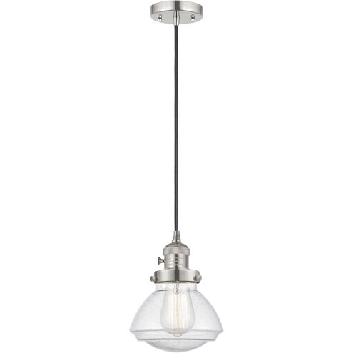 Franklin Restoration Olean 1 Light 6.75 inch Polished Nickel Mini Pendant Ceiling Light in Incandescent, Seedy