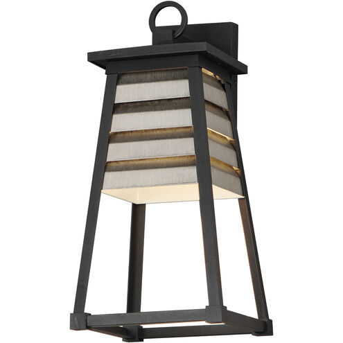 Shutters 1 Light 18 inch Weathered Zinc and Black Outdoor Wall Mount
