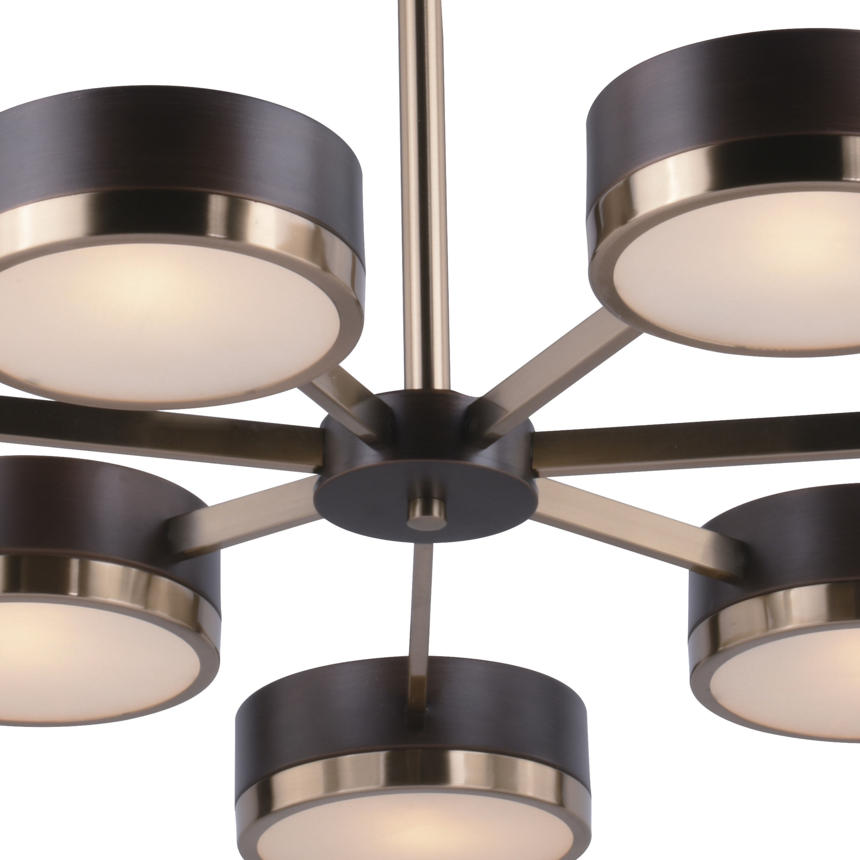 Madison LED 35.5 inch Architectural Bronze and Natural Brass Chandelier Ceiling Light