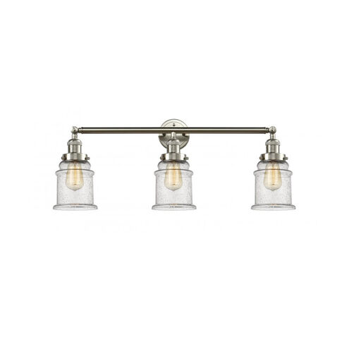 Franklin Restoration Canton LED 30 inch Brushed Satin Nickel Bath Vanity Light Wall Light in Seedy Glass, Franklin Restoration