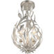 Broche 3 Light 9 inch Antique Silver Semi Flush Ceiling Light
