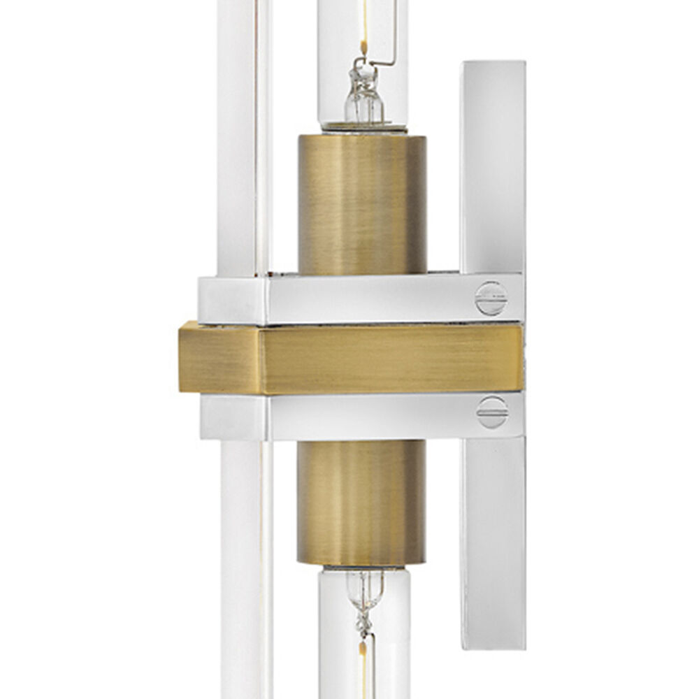 Kipton 2 Light 5.5 inch Polished Nickel with Heritage Brass Bath Light Wall Light