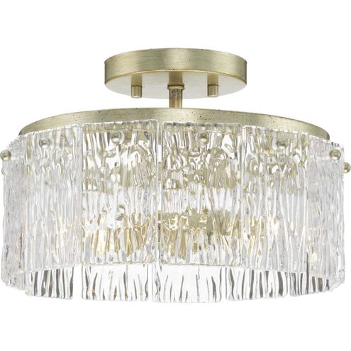 Chevall 2 Light 12.62 inch Gilded Silver Semi-Flush Mount Ceiling Light, Design Series