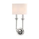 Lourdes 2 Light 9.5 inch Polished Nickel ADA Wall Sconce Wall Light, Off-White Linen