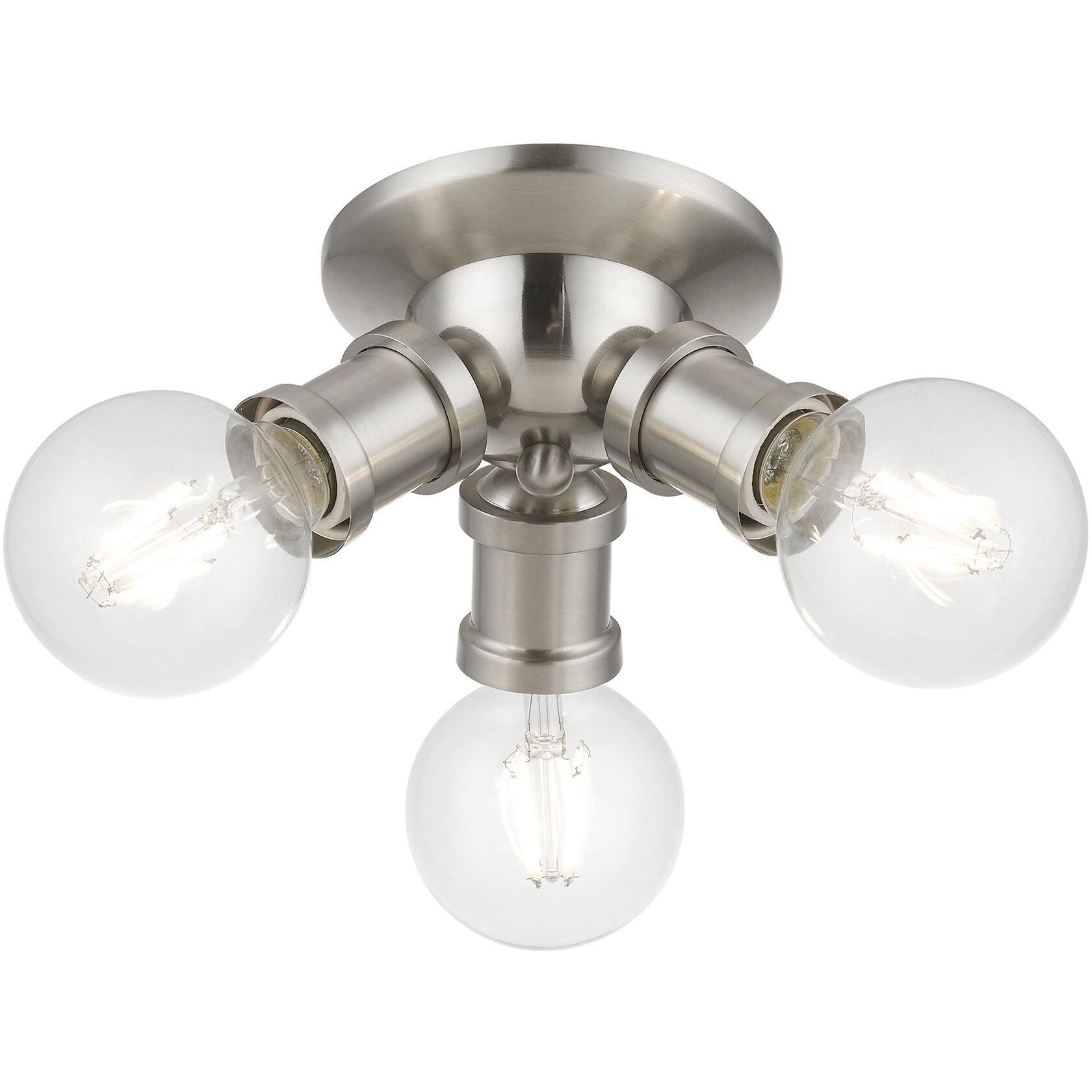Lansdale 3 Light 7 inch Brushed Nickel Flush Mount Ceiling Light