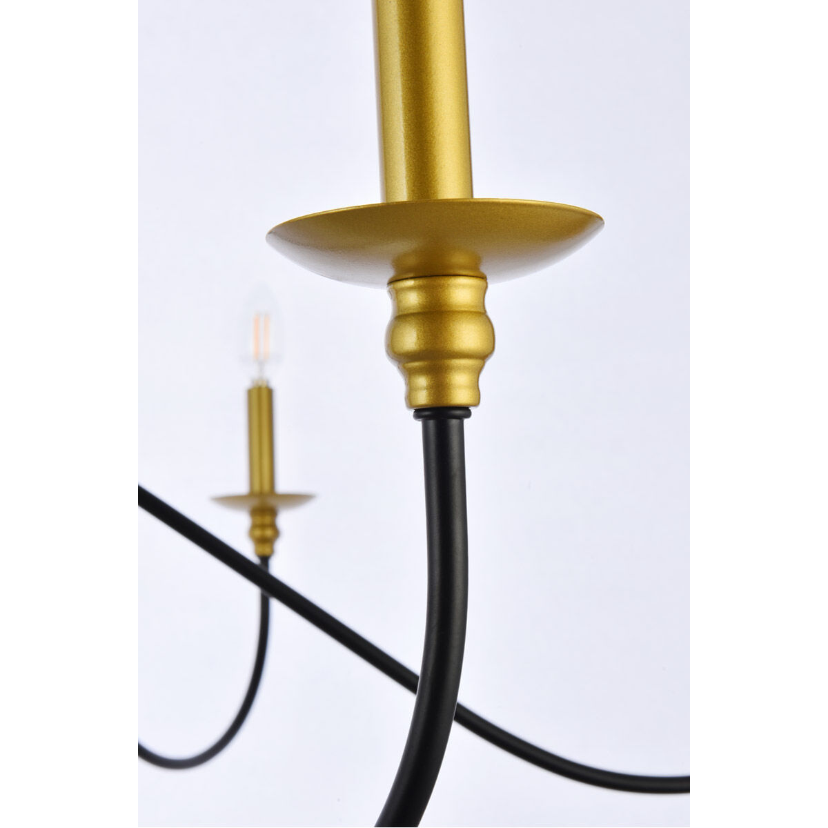 Rohan 6 Light 48 inch Brass and Black Chandelier Ceiling Light