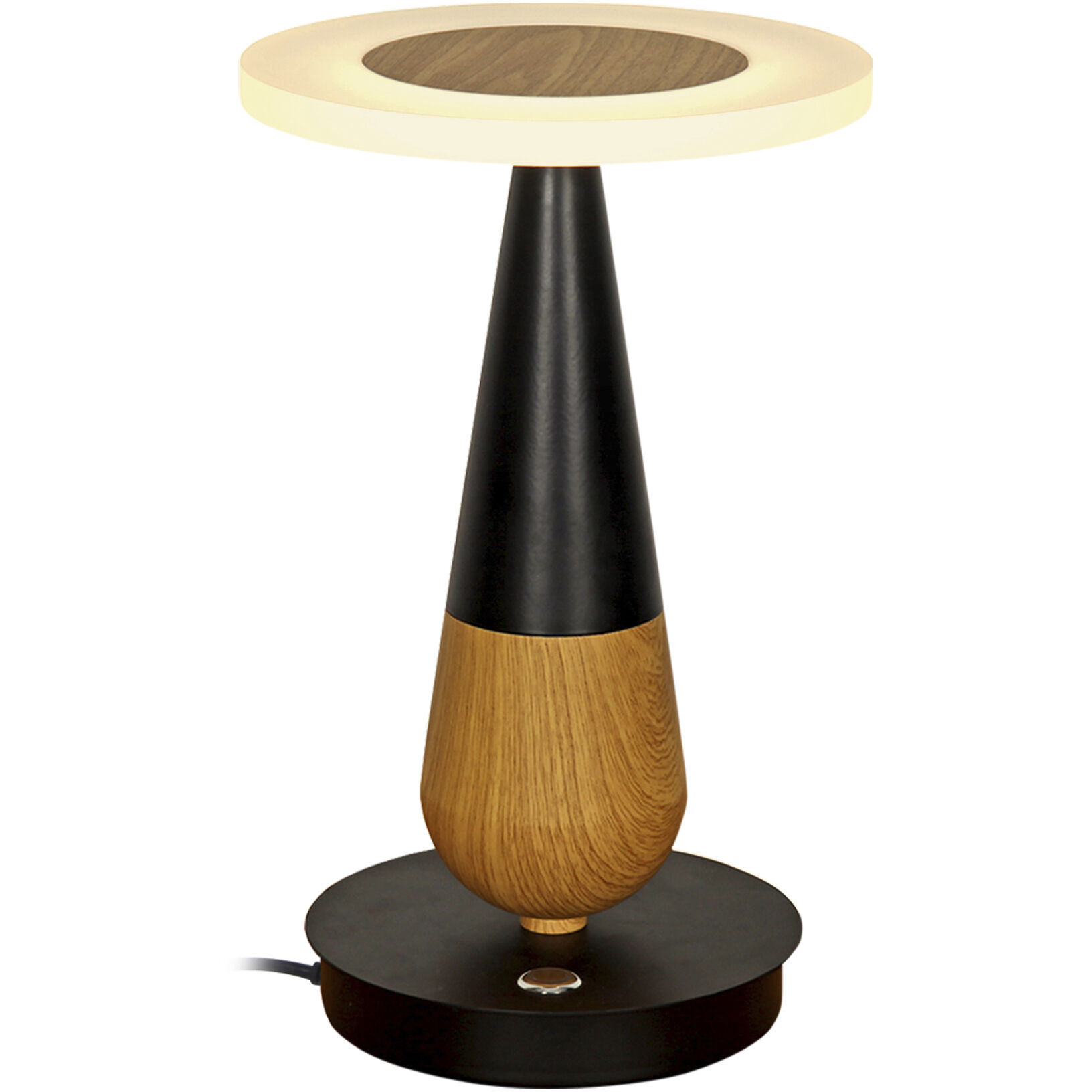 Silva 11.5 inch 8 watt Plated Wood/Black Table Lamp Portable Light