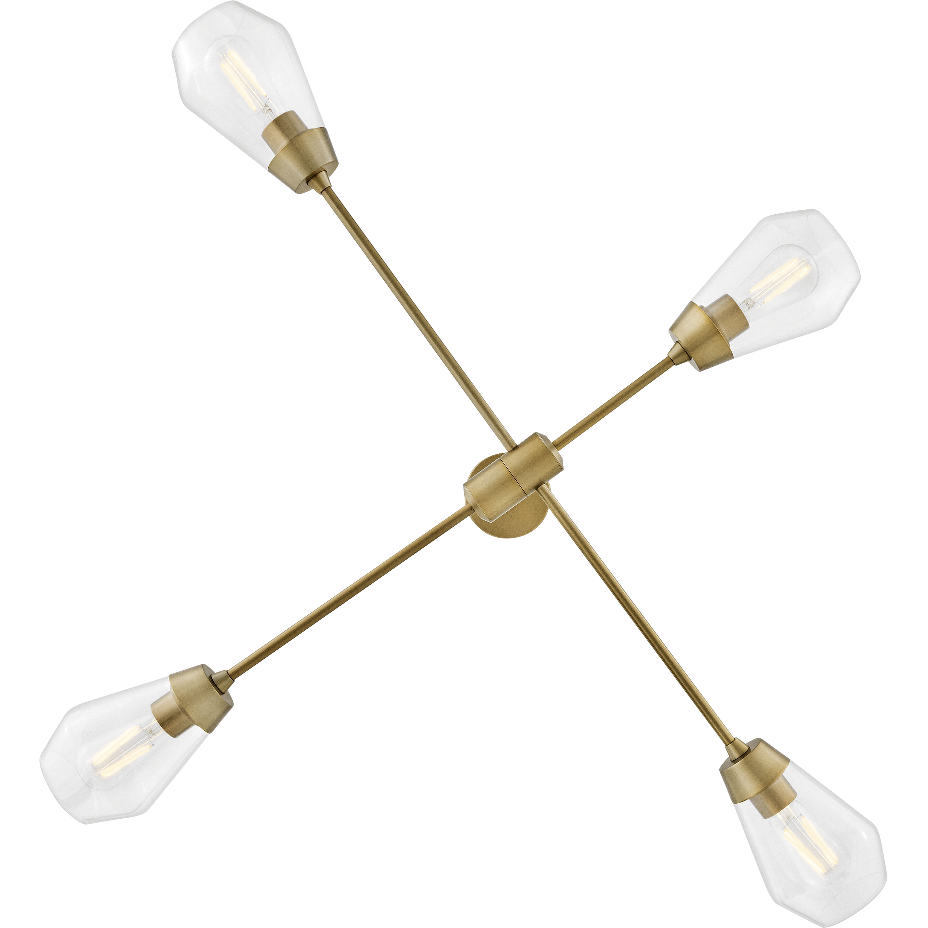 Livie 4 Light 44 inch Lacquered Brass Chandelier Ceiling Light