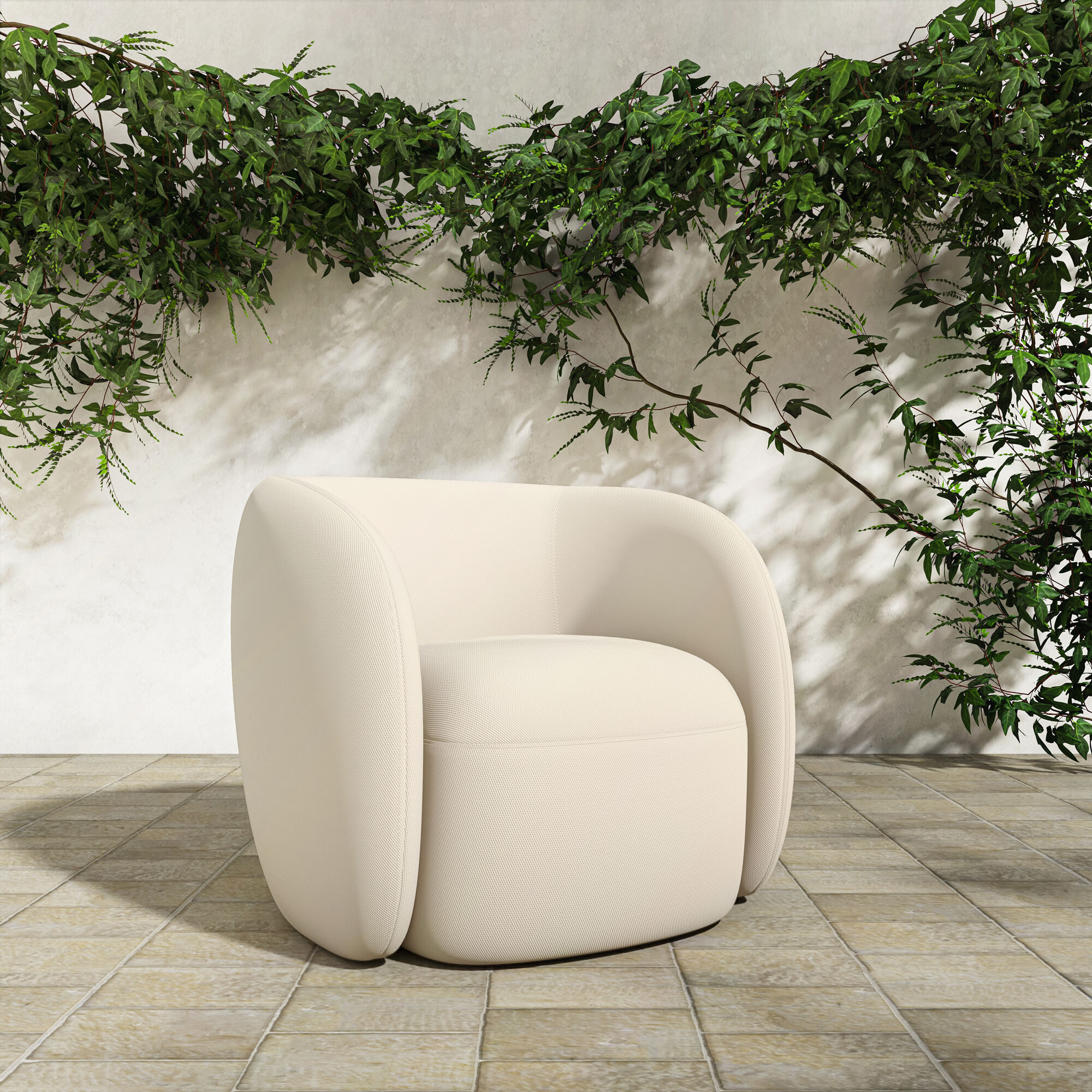 Rae White Outdoor Accent Chair