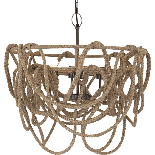 Macon 4 Light 26 inch Natural with Pewter Pendant Ceiling Light