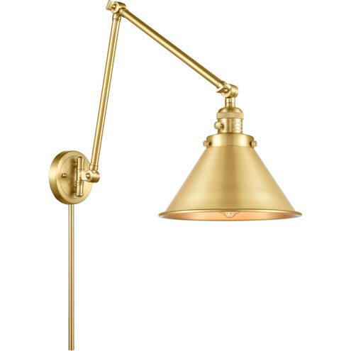 Briarcliff 30 inch 60.00 watt Satin Gold Swing Arm Wall Light, Franklin Restoration