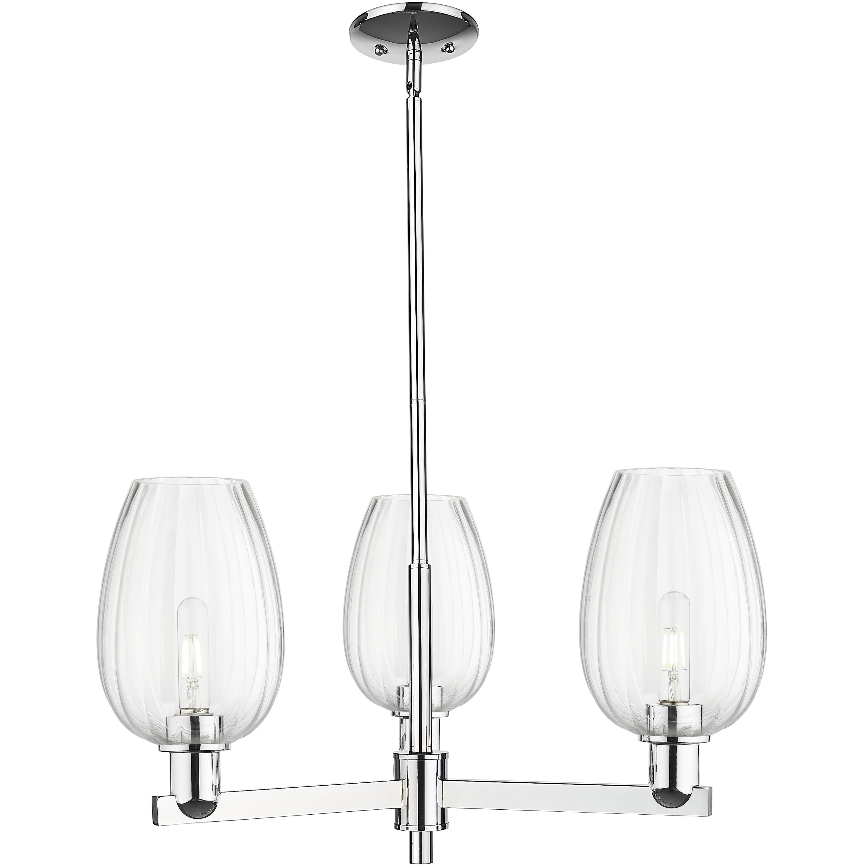 Preston 3 Light 17.63 inch Polished Chrome Chandelier Ceiling Light in Clear Glass