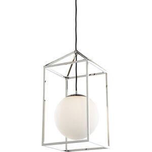 Eclipse 1 Light 10 inch Polished Nickel Down Pendant Ceiling Light
