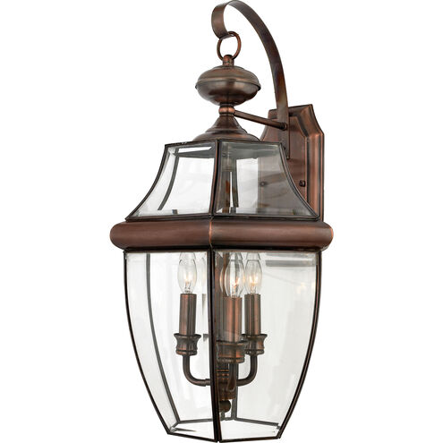 Newbury 3 Light 23 inch Aged Copper Outdoor Wall Lantern