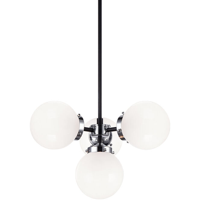 Maru 4 Light 20.28 inch Chrome Pendant Ceiling Light in Chrome and Opal Glass