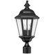Estate Series Edgewater 3 Light 21.25 inch Black Outdoor Post Mount Lantern in Non-LED