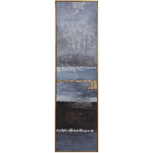 Winter Sea Scape 73 X 21 inch Hand Painted Canvas, Abstract Art