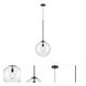 Delilah 1 Light 14 inch Black Pendant Ceiling Light in Clear