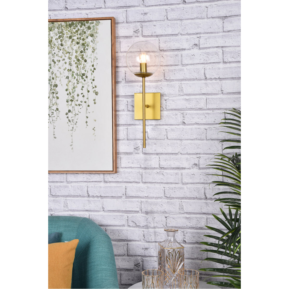 Neri 1 Light 7 inch Brass Bath Sconce Wall Light