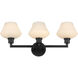 Cassini 3 Light 24.25 inch Matte Black Vanity Light Wall Light
