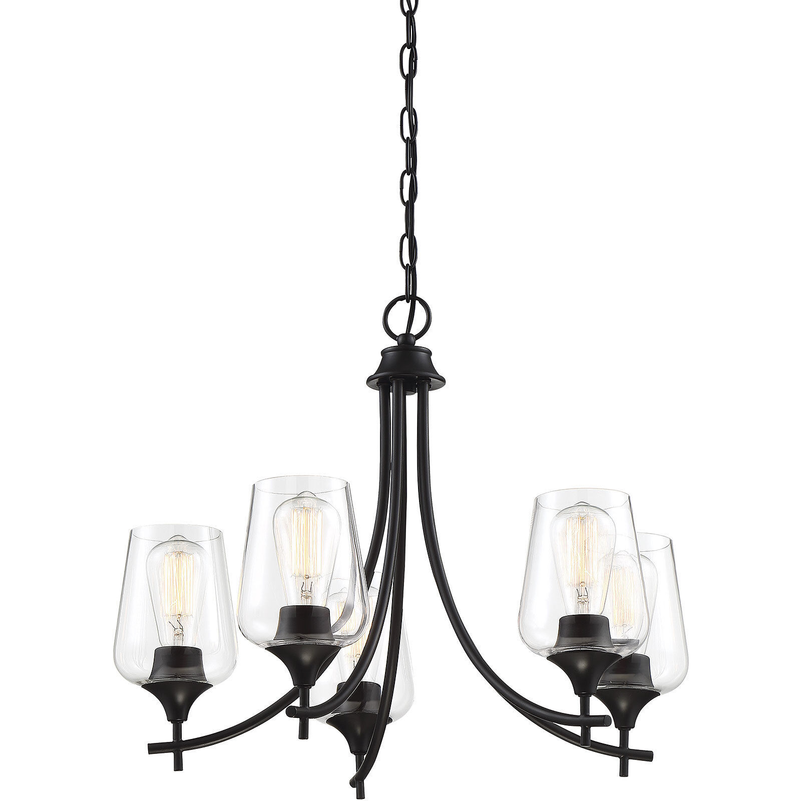 Octave 5 Light 23 inch Black Chandelier Ceiling Light, Essentials