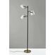 Casey 65 inch 40.00 watt Black and White with Antique Brass Tree Lamp Portable Light