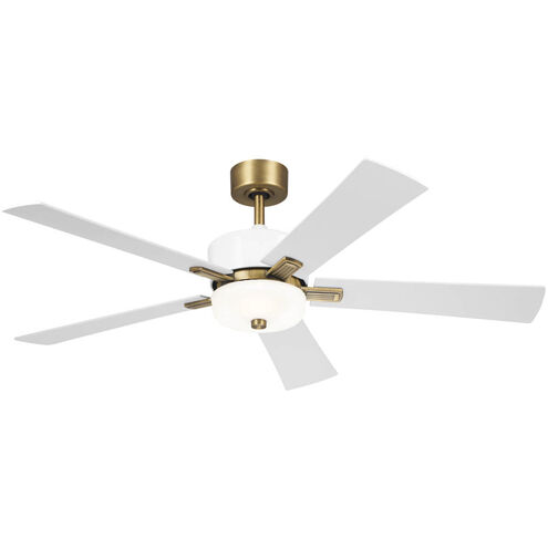 Icon 56 inch Brushed Natural Brass with White Blades Ceiling Fan