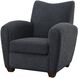 Teddy Slate Gray Faux Shearling and Walnut Stained Wood Accent Chair