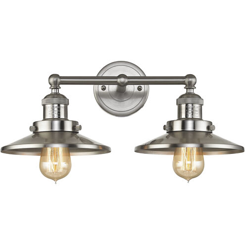 English Pub 2 Light 18 inch Satin Nickel Vanity Light Wall Light