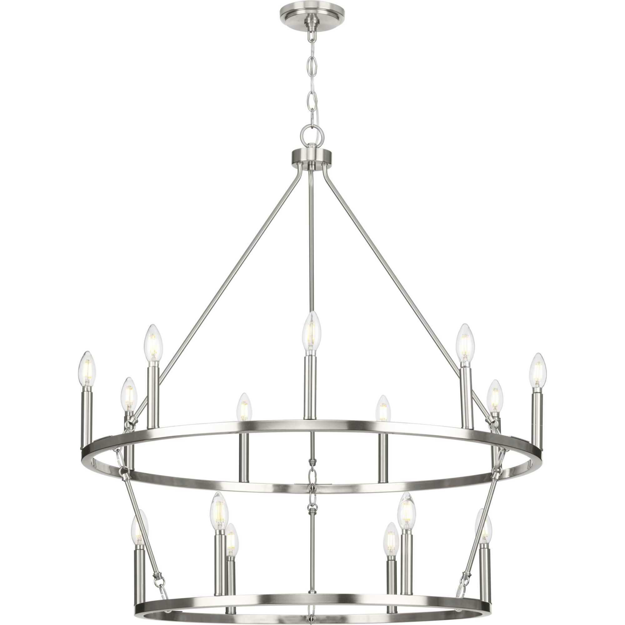 Gilliam 15 Light 35.5 inch Brushed Nickel Chandelier Ceiling Light