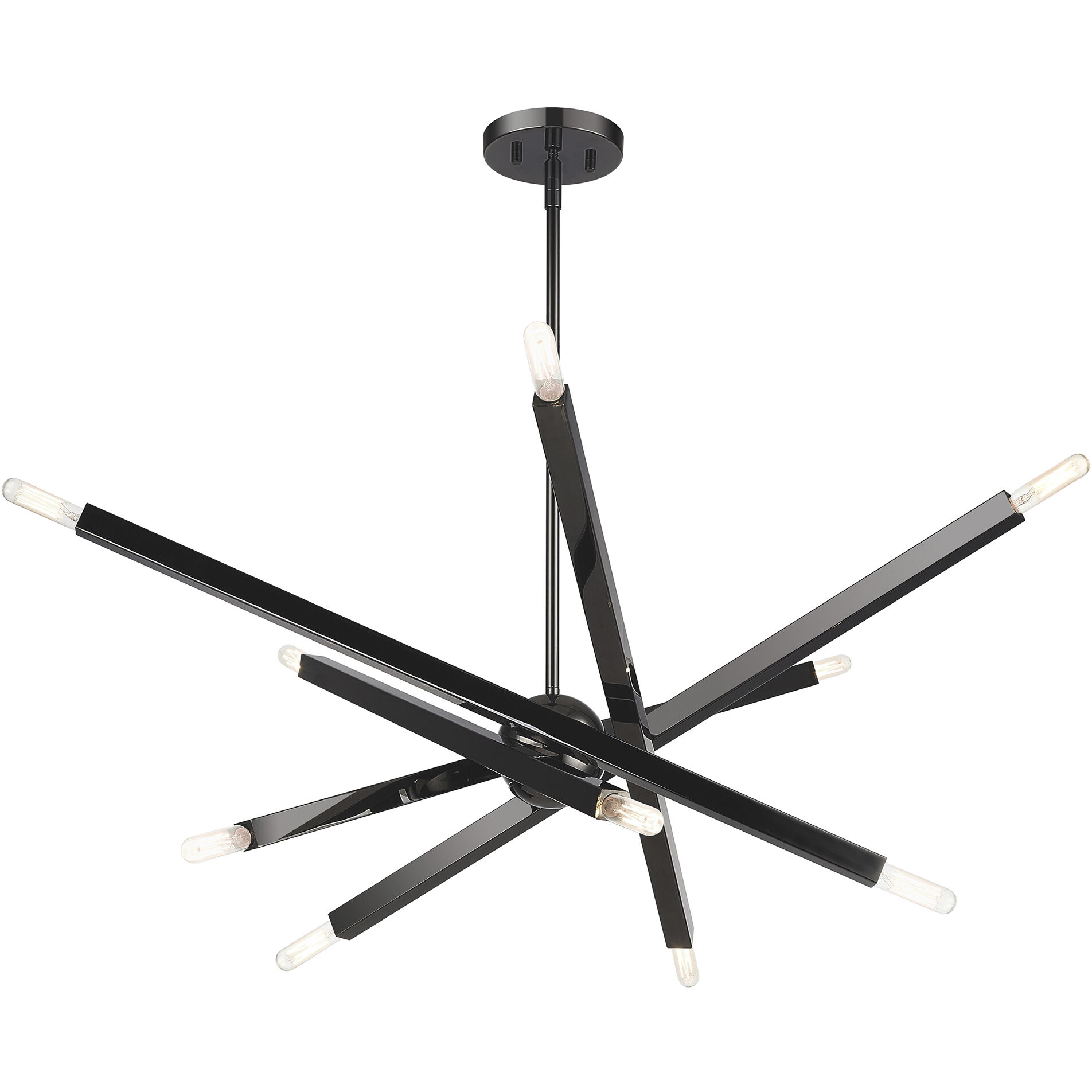 Monaco 10 Light 32 inch Black Chrome Chandelier Ceiling Light