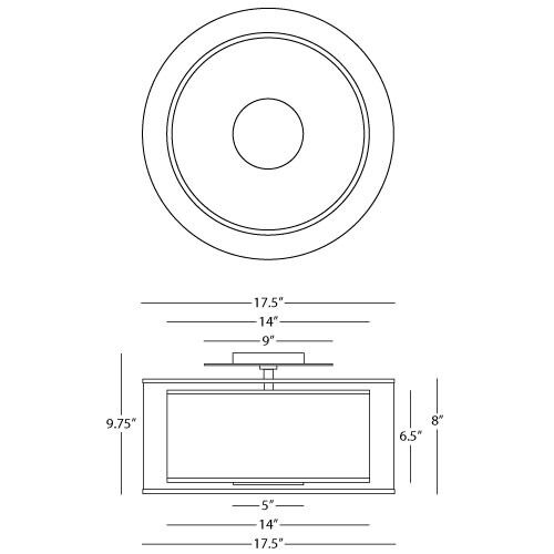 Saturnia 2 Light 15 inch Stainless Steel Flushmount Ceiling Light
